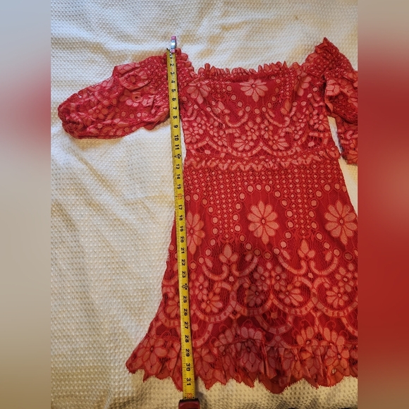 Parker Off The Shoulder Lace Dress Size 4 - Picture 10 of 14